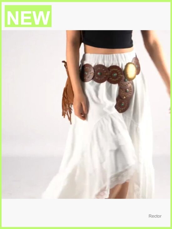 Western PU Leather Belt with Concho Buckle for Women main image 6